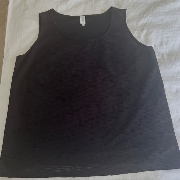 Jones New York Top Black Scoop Neck Wavy Line Texture Fully Lined Plus size 2X - Picture 9 of 15
